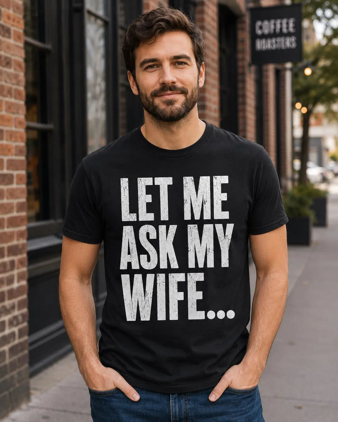 Funny Husband Shirt, Marriage Humor Tee, Distressed Black T-Shirt