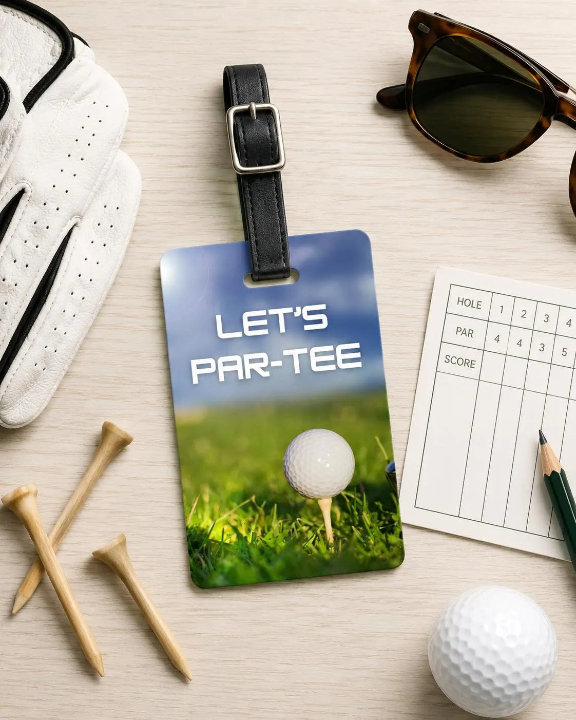 Personalized Golf Luggage, Let’s Par-Tee Bag Tag, Golf Trip Accessory
