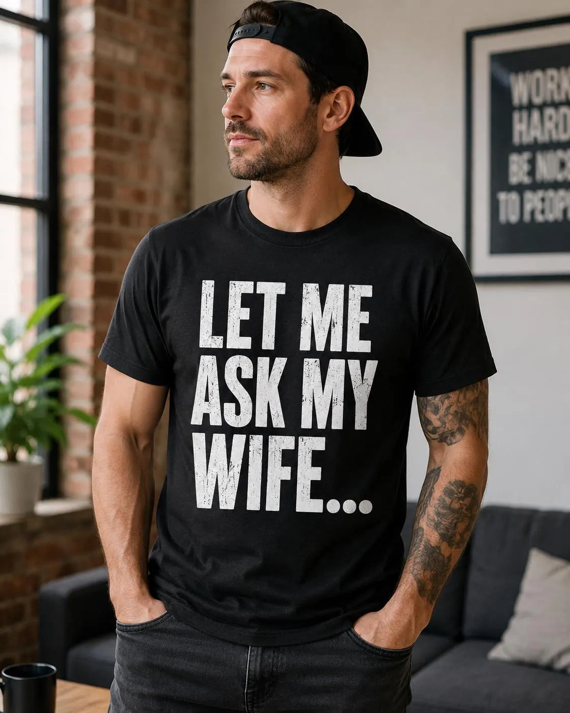 Funny Husband Shirt, Marriage Humor Tee, Distressed Black T-Shirt