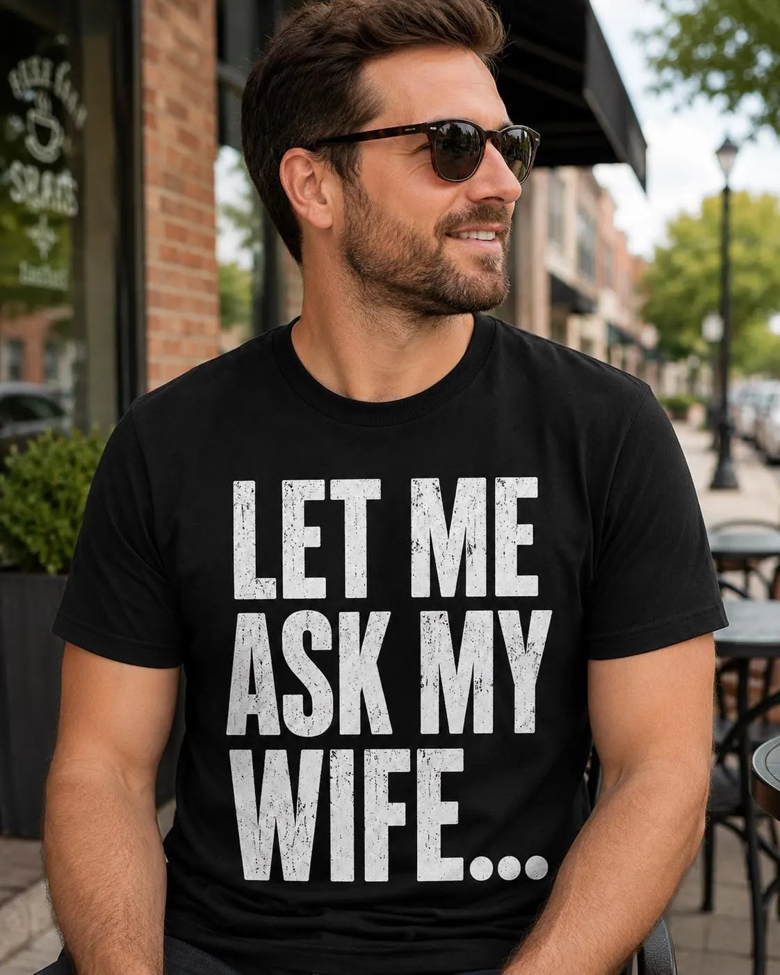 Funny Husband Shirt, Marriage Humor Tee, Distressed Black T-Shirt